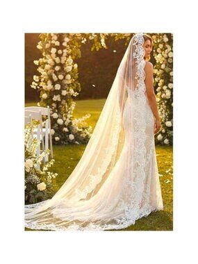 Wedding Veil with Comb Long Chapel Cathedral Length Bridal Veils Ivory White